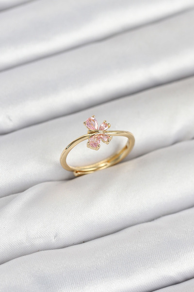 Generic Brand Brass Gold Color Pink Women's Ring 5886 - Aaaaaa7253-1489