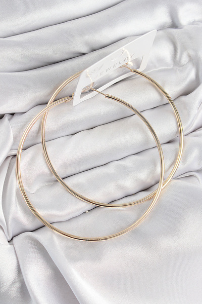 ETC Brass Hoop Model Gold Color Women's Earrings 5886 - Miyng5050-2863