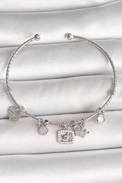 northcity n Brass Silver Color Dangle Zircon Stone Teddy Bear Figure Crown De...