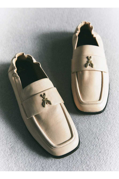 Patrizia Pepe Ekru Kadın Deri Loafer 8Z0137
