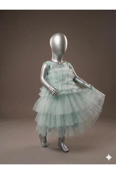 Asortix Girl's Evening Dress Princess Model Layered Tulle Birthday Wedding Dr...