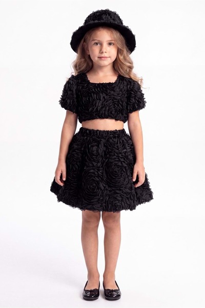 Mnk Baby&Kids Rosemu Girl's Hat Set M00819 Black