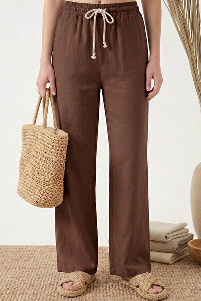 EydaMoon Women's Muslin Palazzo Trousers 100% Cotton Wide Leg High Waist Summ...