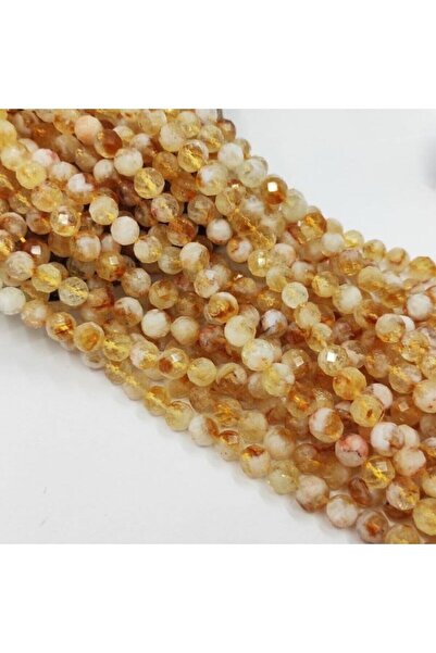 Zodyak Doğal Taş Citrine 10mm Diamond Cut String