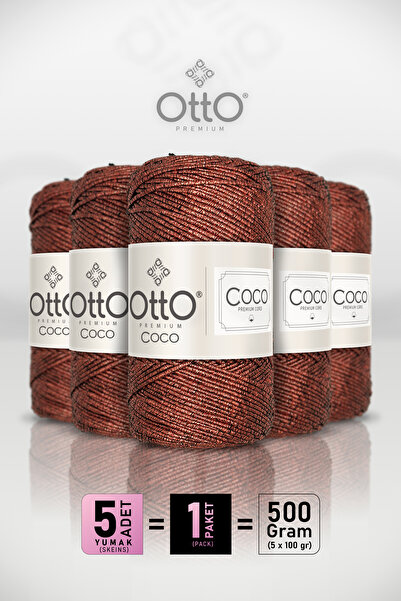 Otto Coco - Cinnamon - 5-Pack - 2Mm/100Gr/125M - Glitter Cotton Bag and Acces...