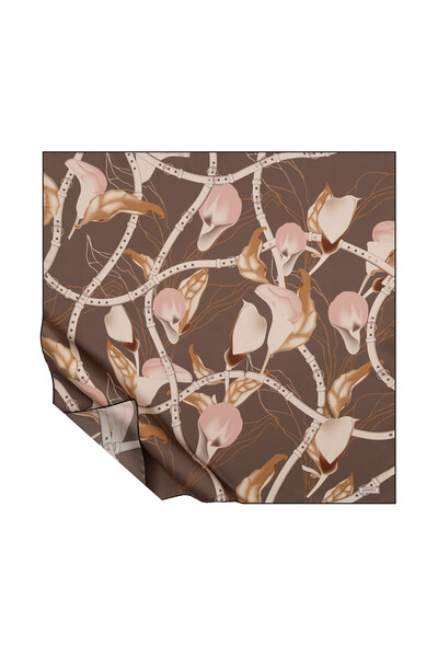 ipekevi Brown Silk Scarf 1880