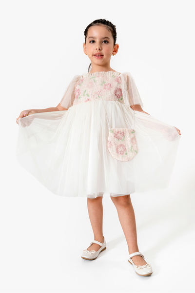 DFN Romantic Party Birthday/Special Occasion Dress with Sequin/Paillette Embr...