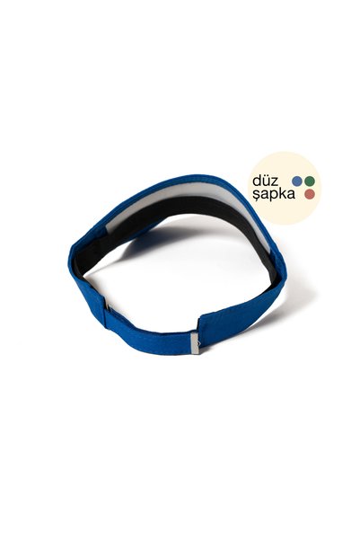 düz şapka studio Flat Hat |   Blue Visor Hat - Tennis Cap - Minimalist, No Logo and No Text