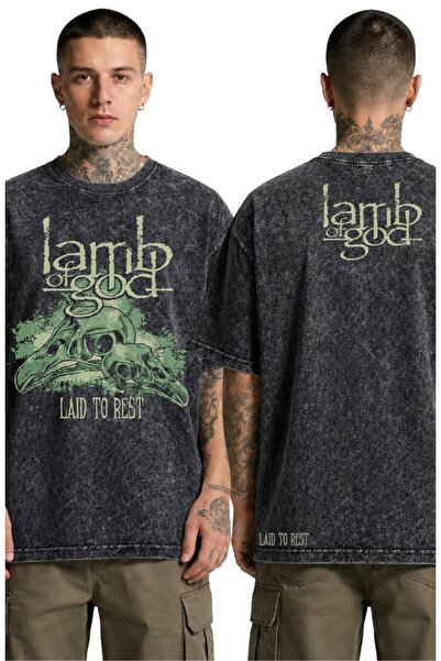Fuddy Moda Tricou unisex supradimensionat Lamb of God Laid to Rest cu imprime...