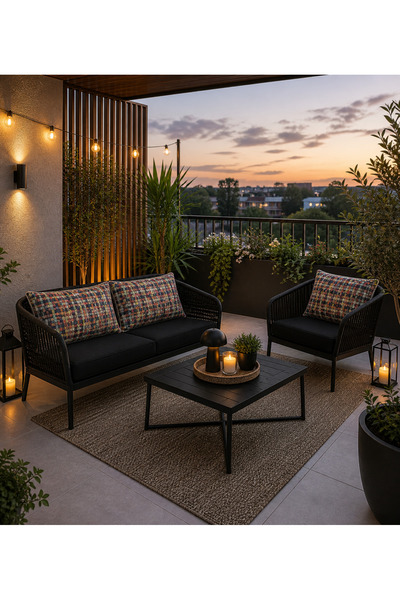 Rattano Garden Minder kılıfı Çay seti & Rattan Seti Minder kılıfı 8 Parça