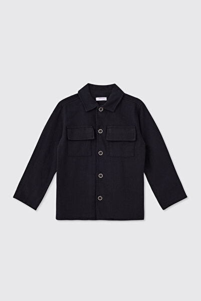 Panço Boy's Black Buttoned Jacket