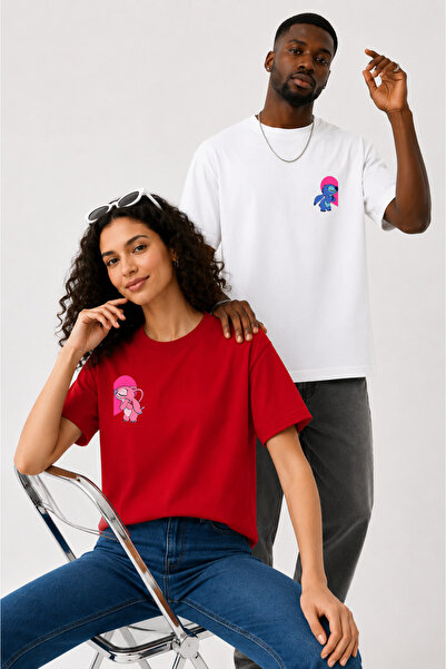 LORVEX Tricou oversize pentru bărbați și femei, 100% bumbac, imprimat, croial...