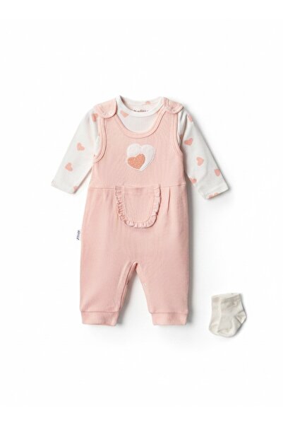 Mou&Kou Waffle Fabric Badili Slopet Baby Set with Socks Gift 3-6-9 Months