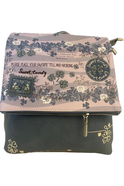 Sweet Candy Backpack with Back Pocket and 1 Short Handle for Women