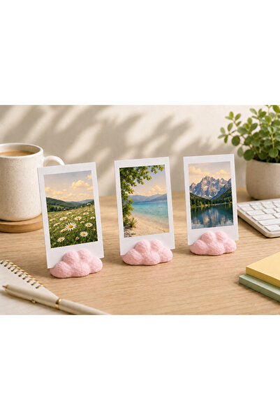 MSVstudio3d Bulut temalı fotoğraf tutucu 3’lüSet | Dekoratif Polaroid Stand &...