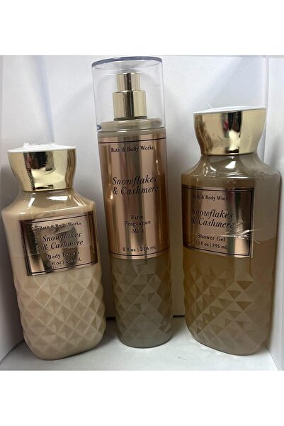 Bath & Body Works مجموعة هدايا من رذاذ عطر ندف الثلج والكشمير، جل الاستحمام، ...