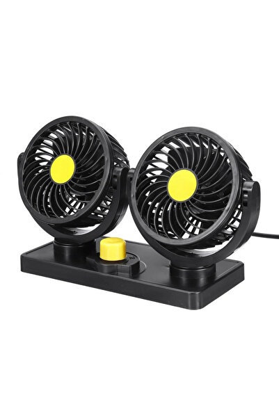 Dessa Dual Car Fan 24V, 360° Rotatable, 2 Speeds, Adhesive Mounting