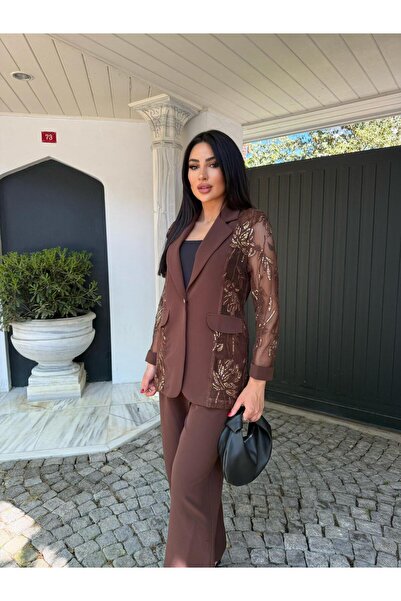 Göker Life Lace Detailed Jacket Set