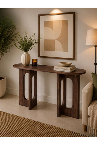 BEC30 Modern Design Console Table Oval Shaped Entrance Hall Table for Living ...