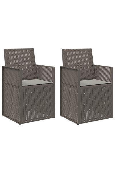 vidaxl Garden Dining Chairs 2 pcs Light Grey PP