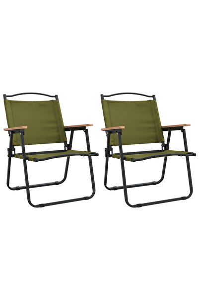 vidaxl Scaune de camping, 2 buc., verde, 54x55x78 cm, țesătură Oxford