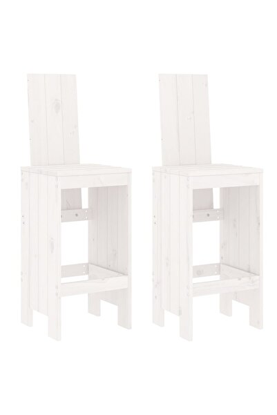 vidaxl Scaune de bar, 2 buc., alb, 40x42x120 cm, lemn masiv de pin