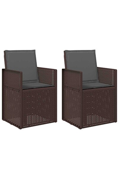 vidaxl Scaune de Dining pentru Grădină 2 pcs Maro și Antracit PP