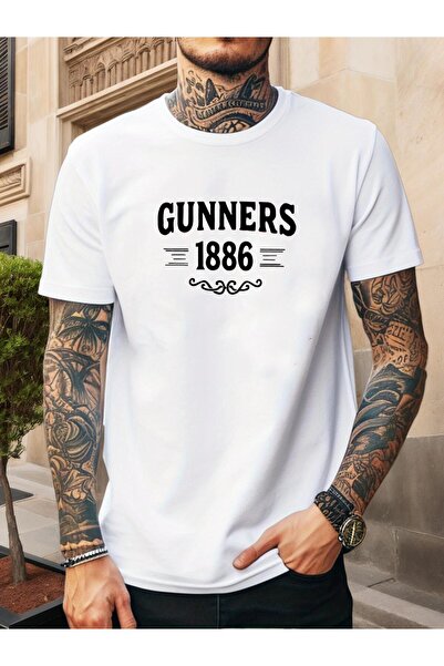 bolivia's تي شيرت رجالي صيفي كاجوال بأكمام قصيرة بنمط Gunners 1886_3