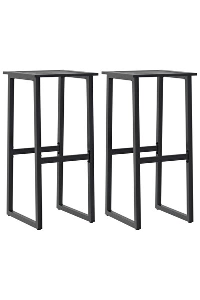 vidaxl Bar stools, 2 pcs. black 38x38x80 cm powder-coated steel