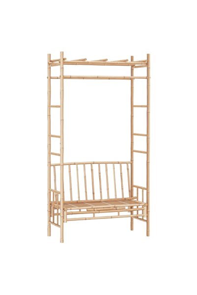 vidaxl Bancă de grădină cu pergolă, 116 cm, bambus