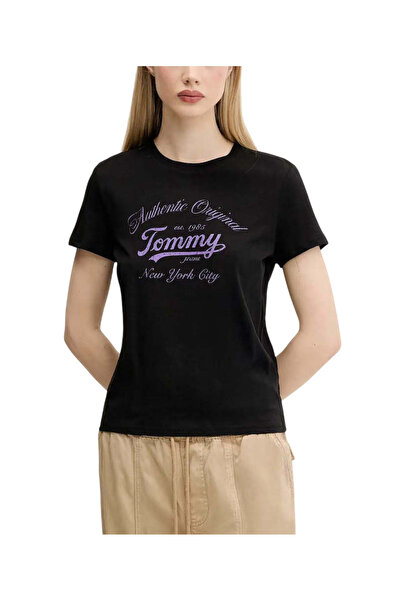 Tommy Hilfiger Γυναικείο T-shirt Μαύρο Tommy Jeans DW0DW21404-BDS