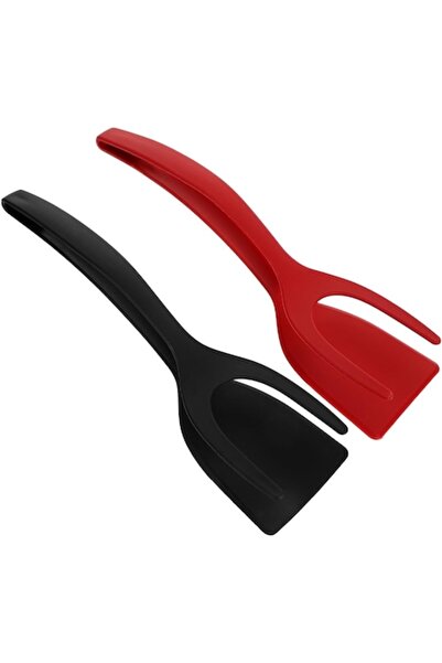 DELPI Set of 2 Multifunctional Tongs-Spatulas, Heat-Resistant, Flexible Silic...