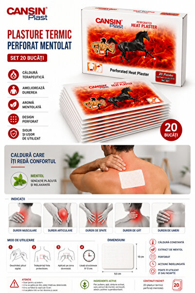 CANSIN HomeRoy – Set 20 Plasturi Termici Perforați Mentolați