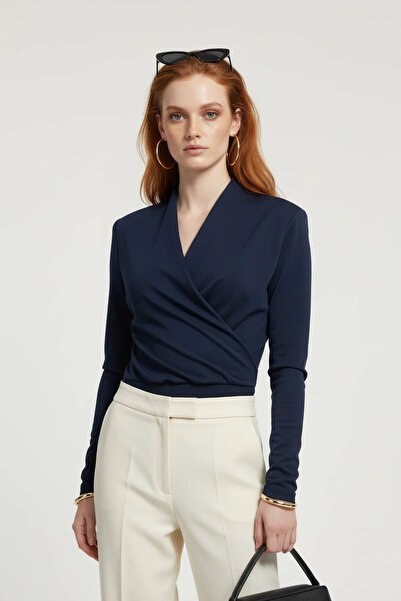 No Matter What Double-Breasted Collar Long Sleeve Bodysuit