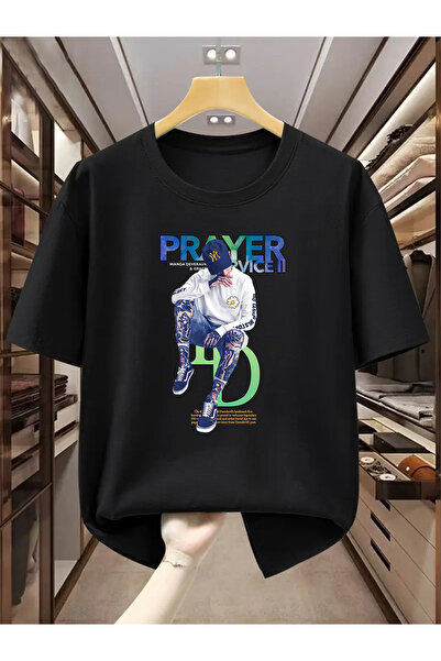 yiou trendy clothing تي شيرت رجالي قصير الأكمام من القطن الخالص بتصميمات عصري...