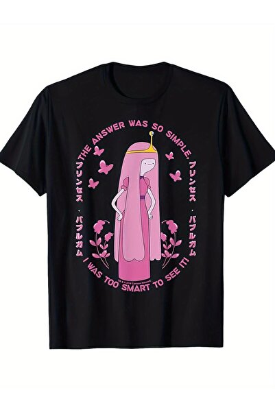Sovae تي شيرت CN Adventure Time Bubble Gum Princess "الإجابة بسيطة" مطبوع علي...