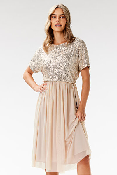 Awama Rochie awama, A689, bej, poliester-elastan, XL INTL