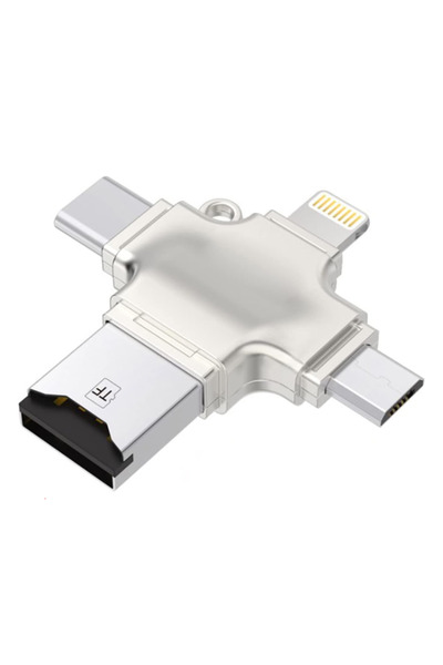 S-Line 4in1 Lightning / Type-C / Micro USB / USB Microsd (Tf) Card Reader