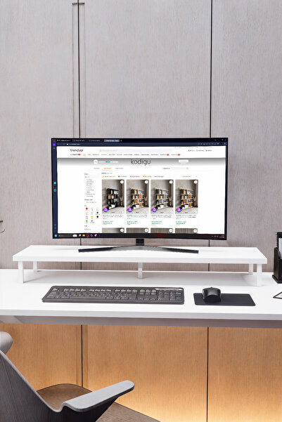 KODIGU 90x20cm Monitör Standı | Ergonomik Monitör Standı | Boyun için Monitör...