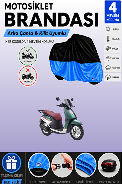 Cemku Double Black Top - Blue Bottom, Rear Bag Compatible Arora Gemma 125 Mot...