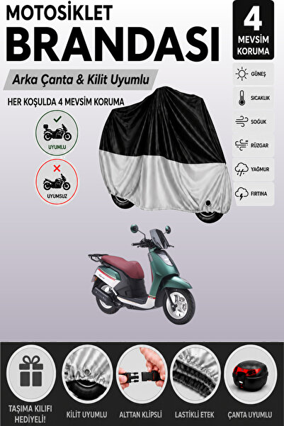 Cemku Double Black Top - Gray Bottom, Rear Bag Compatible Arora Gemma 125 Mot...