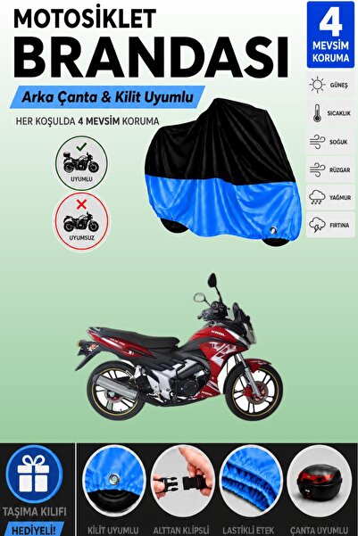Cemku Double Black Top - Blue Bottom, Rear Bag Compatible King Motor Kr-100-1...