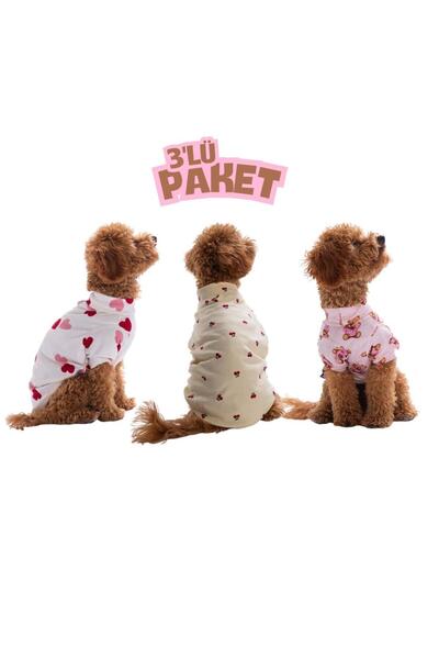 Pettrend Cool Love Havalı Aşk 3'lü Sweat Set Kedi Köpek Sweati - Kedi Köpek K...