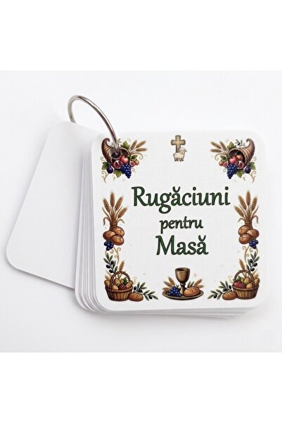 OEM Set 18 Cartonașe Educative "Rugăciuni pentru Masă", Format 9x9 cm, Plasti...