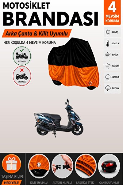 Cemku Double Black Top - Orange Bottom, Rear Bag Compatible Falcon Mocco 125 ...