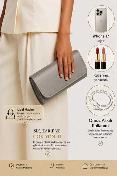 BERNİS YAĞCIOĞLU TELEFON SIĞAN ABİYE GÜNLÜK MİNİ CLUCTH ÇANTA ABİYE ÇANTA
