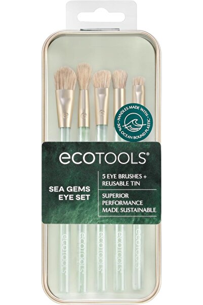 Ecotools Sea Gems Eye Makeup Tool Kit with Reusable Tin, Vegan Cruelty-Free, ...