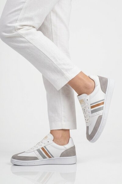 grijak White Lace-Up Unisex Sneakers