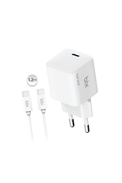 Bix BX1P32G GaN 30W iPhone & Android Uyumlu USB-C PD Hızlı Şarj Cihazı ve 1.2...