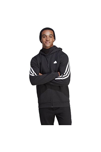 adidas Hanorac cu fermoar integral pentru bărbați, Future Icons, cu 3 dungi, ...